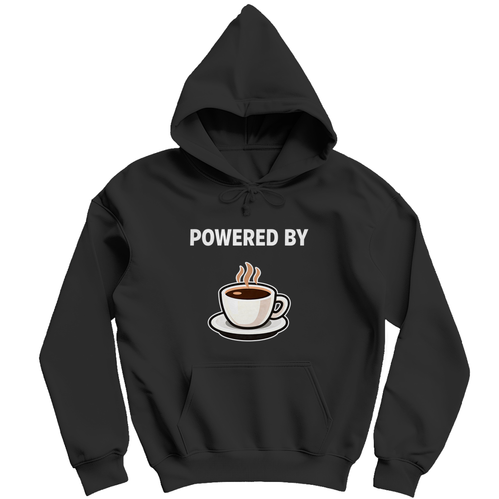 Heren Hoodie - Powered by Coffee (Frontprint)