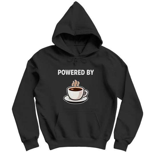 Heren Hoodie - Powered by Coffee (Frontprint)