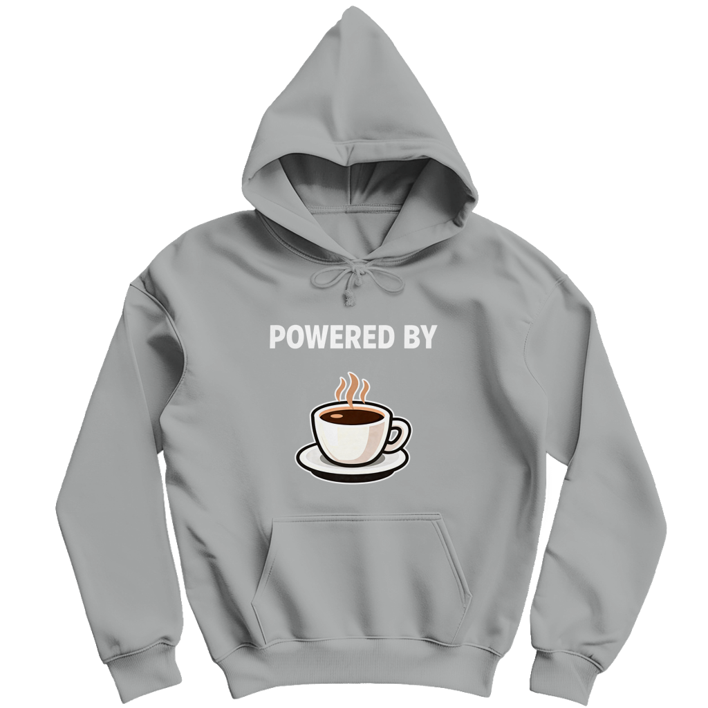 Heren Hoodie - Powered by Coffee (Frontprint)