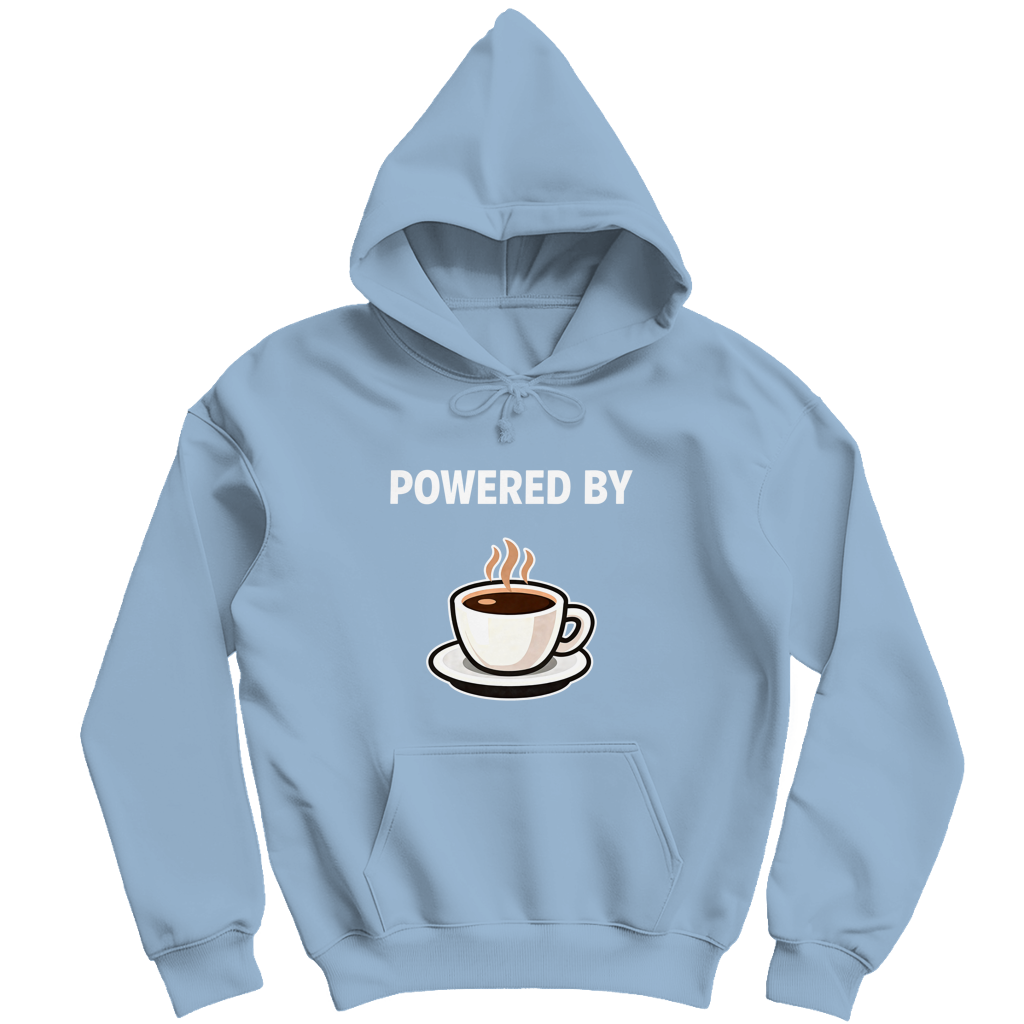 Heren Hoodie - Powered by Coffee (Frontprint)