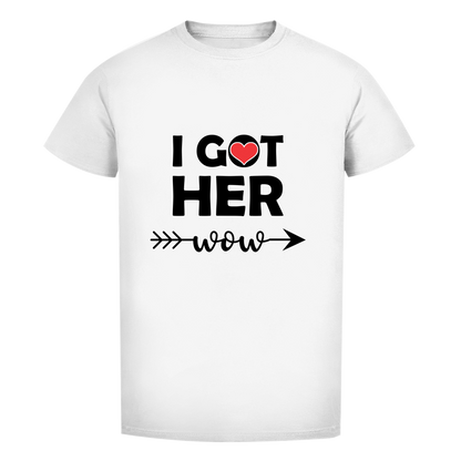 Herren Premium T-Shirt - "I got her wow"