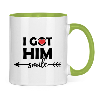 Tasse zweifarbig "I got him smile"