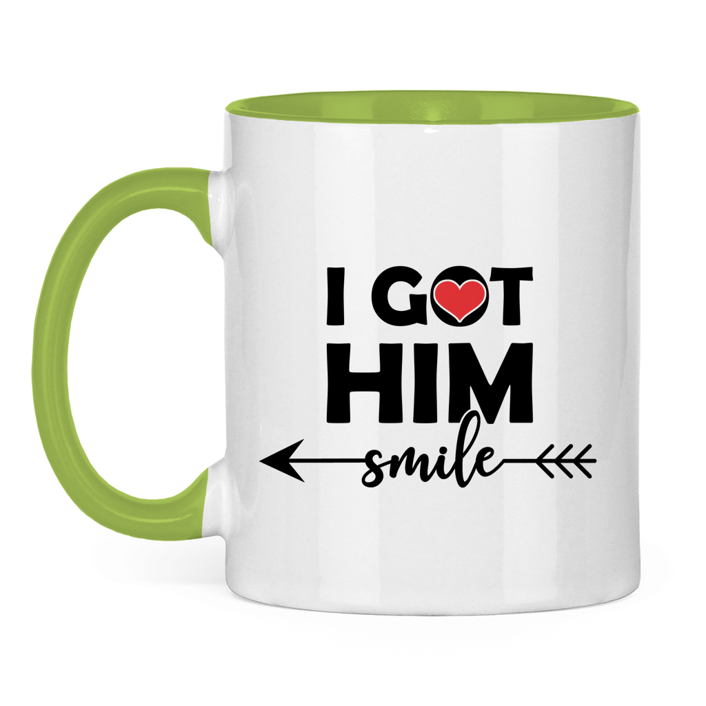 Tasse zweifarbig "I got him smile"