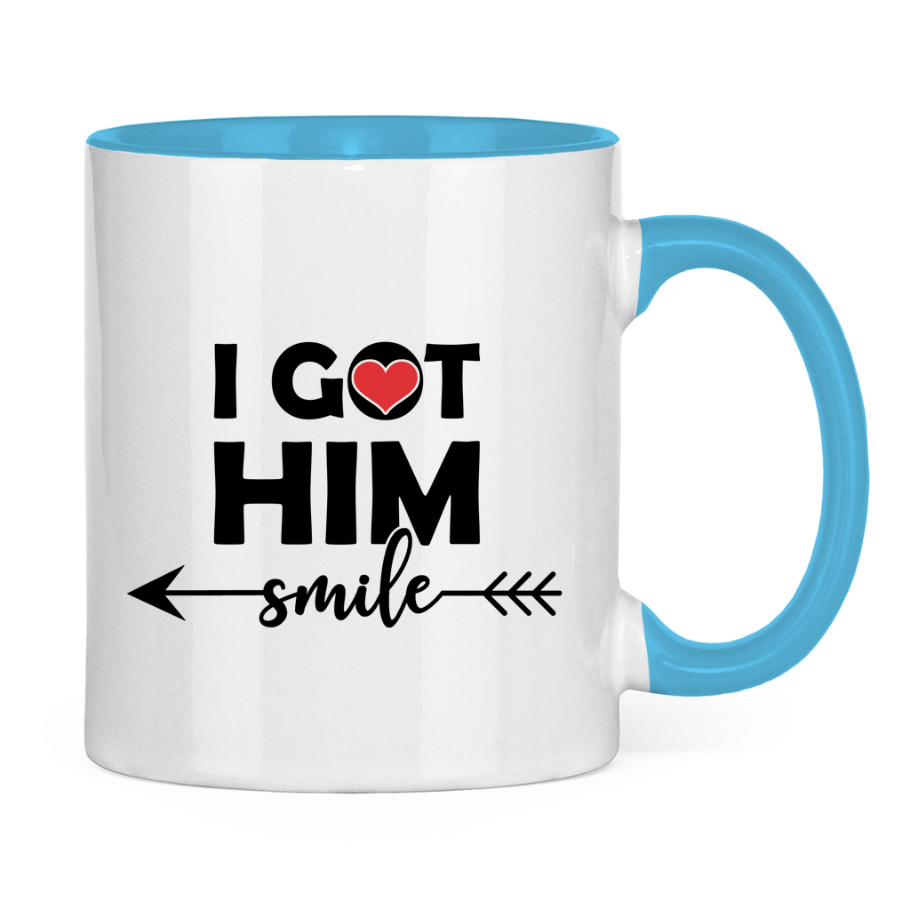 Tasse zweifarbig "I got him smile"