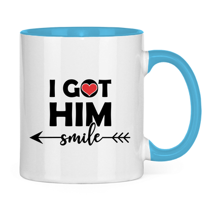 Tasse zweifarbig "I got him smile"