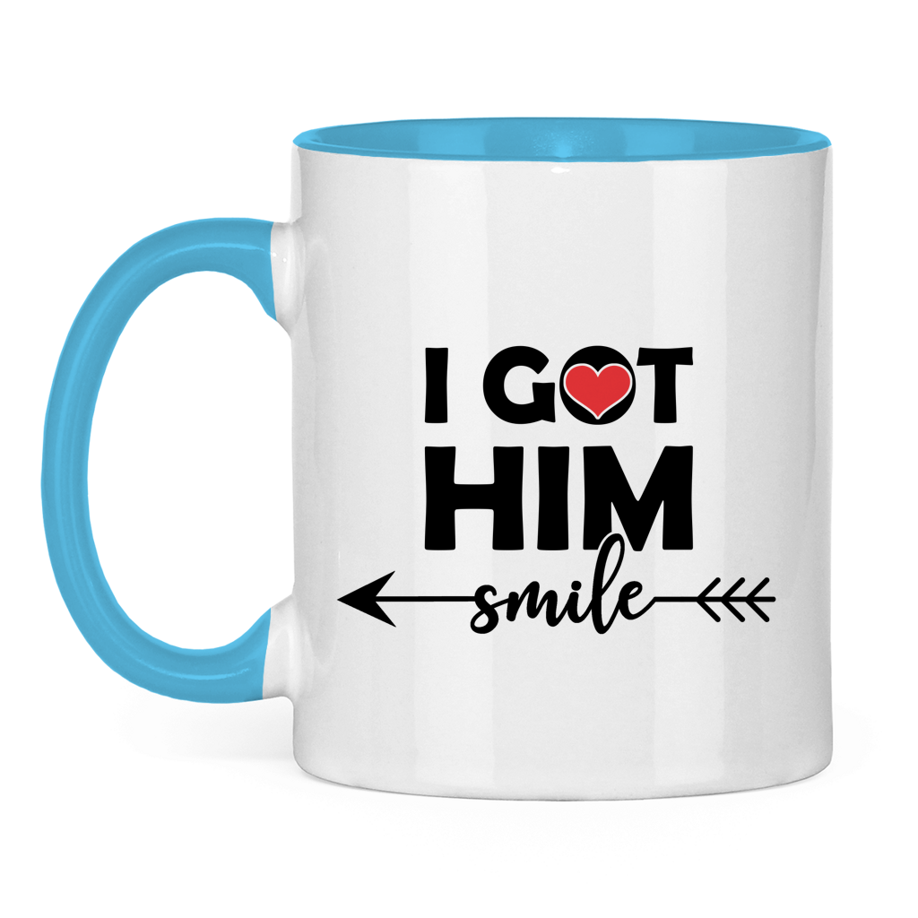 Tasse zweifarbig "I got him smile"