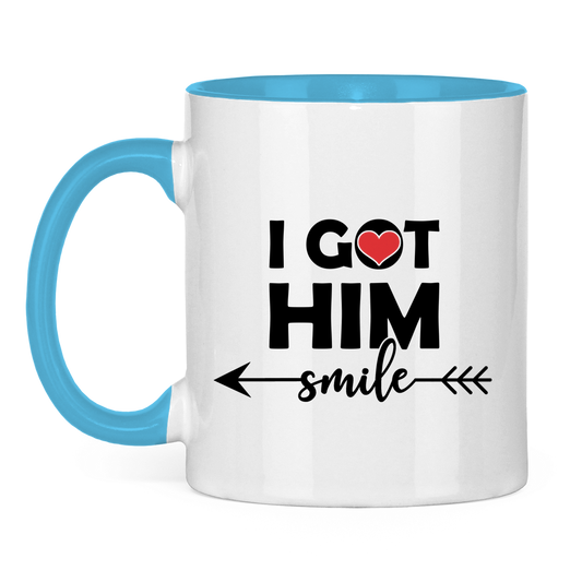 Tasse zweifarbig "I got him smile"