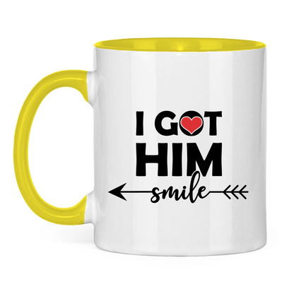 Tasse zweifarbig "I got him smile"