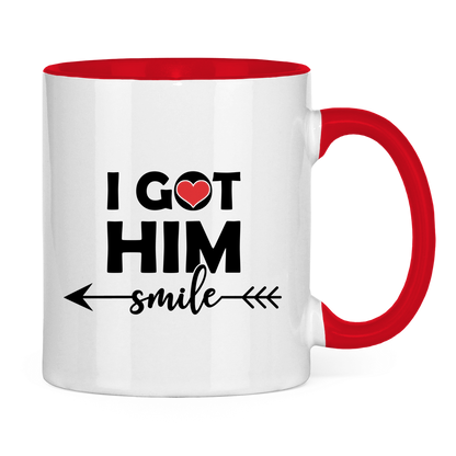 Tasse zweifarbig "I got him smile"
