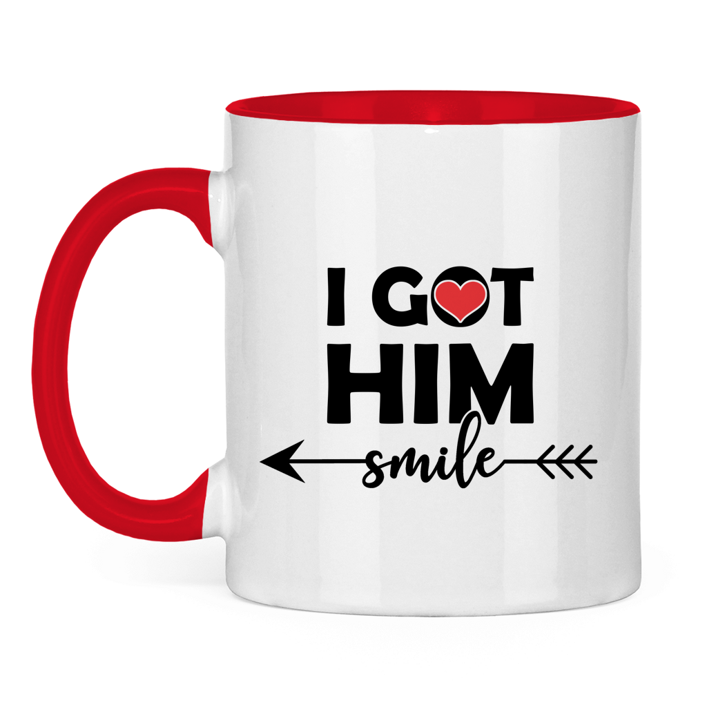 Tasse zweifarbig "I got him smile"