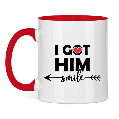 Tasse zweifarbig "I got him smile"