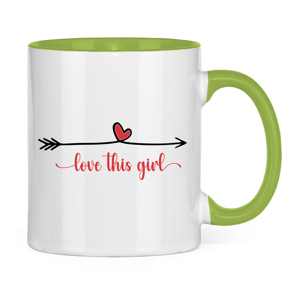 Tasse zweifarbig "love this girl"