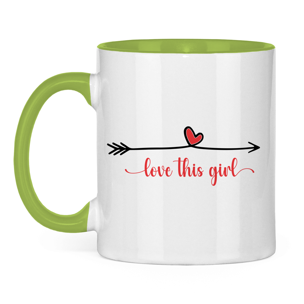 Tasse zweifarbig "love this girl"