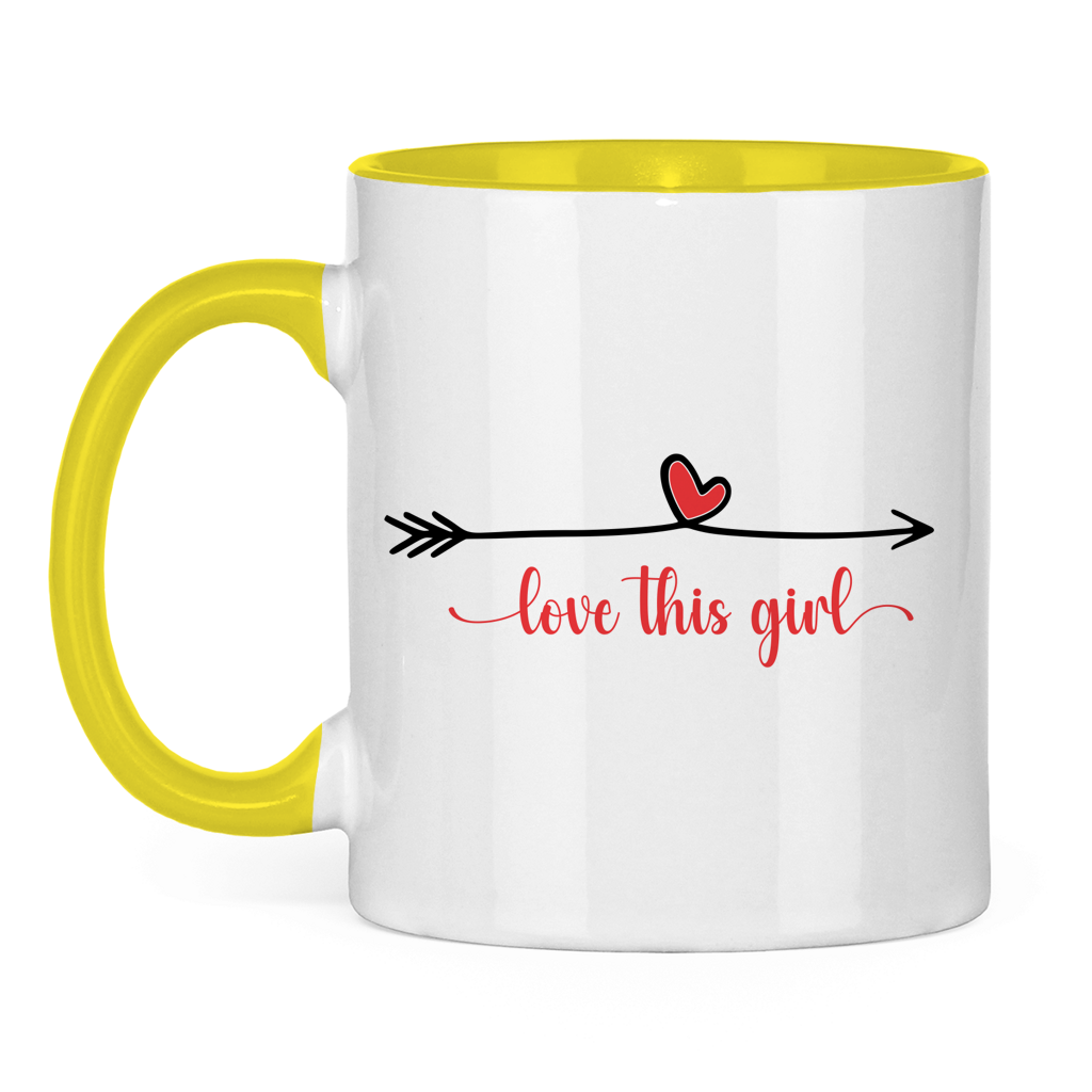 Tasse zweifarbig "love this girl"
