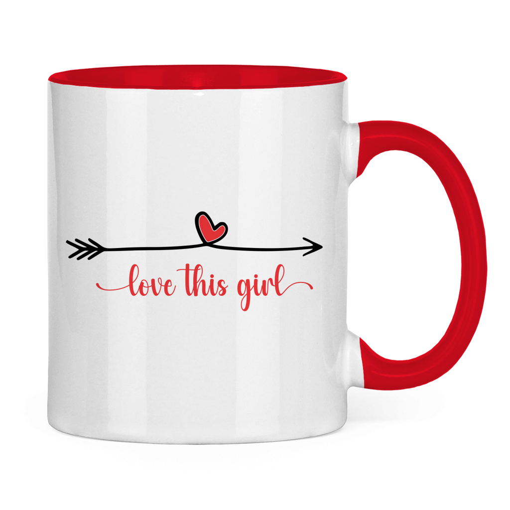 Tasse zweifarbig "love this girl"
