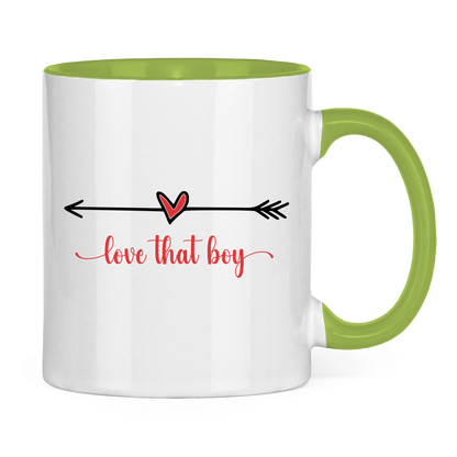 Tasse zweifarbig "love that boy"