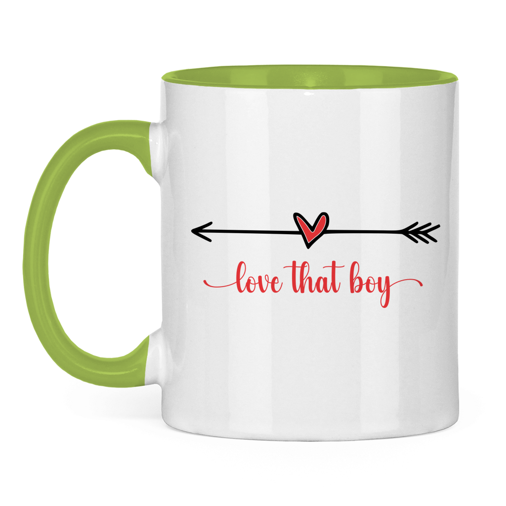 Tasse zweifarbig "love that boy"