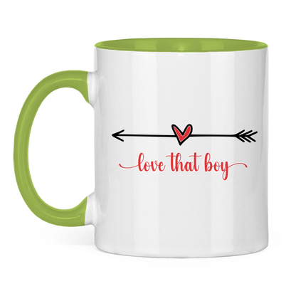 Tasse zweifarbig "love that boy"