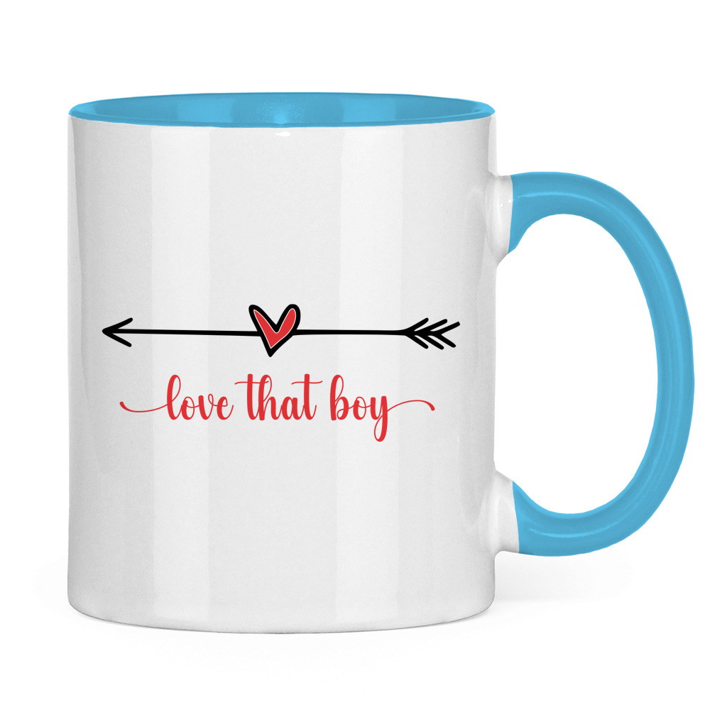 Tasse zweifarbig "love that boy"