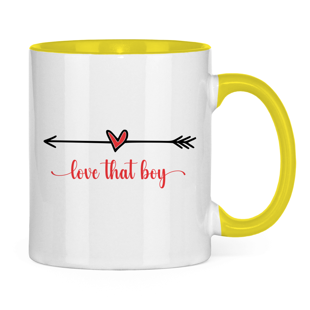 Tasse zweifarbig "love that boy"