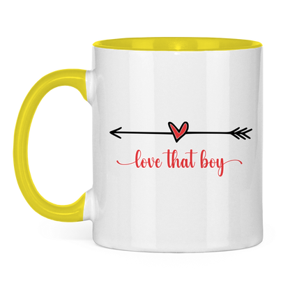 Tasse zweifarbig "love that boy"