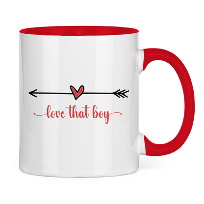 Tasse zweifarbig "love that boy"