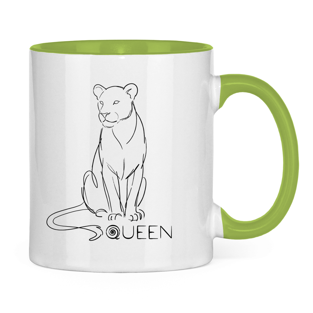 Tasse zweifarbig "The Queen Lioness" (Line Art)