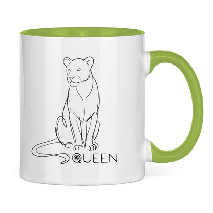 Tasse zweifarbig "The Queen Lioness" (Line Art)