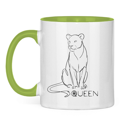 Tasse zweifarbig "The Queen Lioness" (Line Art)