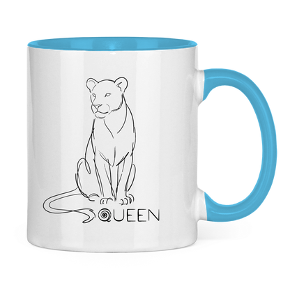 Tasse zweifarbig "The Queen Lioness" (Line Art)