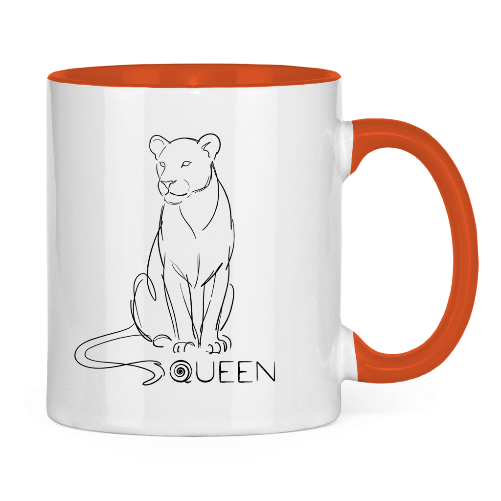 Tasse zweifarbig "The Queen Lioness" (Line Art)