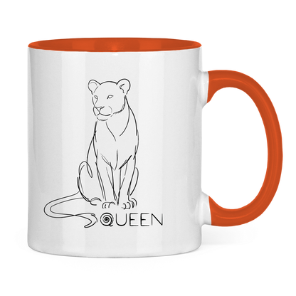 Tasse zweifarbig "The Queen Lioness" (Line Art)