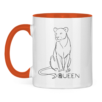 Tasse zweifarbig "The Queen Lioness" (Line Art)