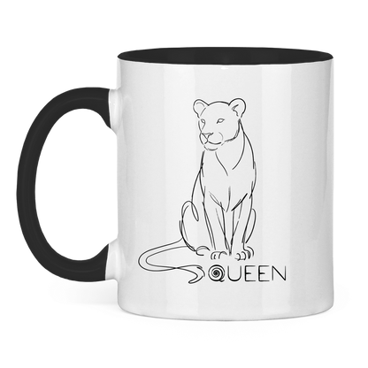 Tasse zweifarbig "The Queen Lioness" (Line Art)