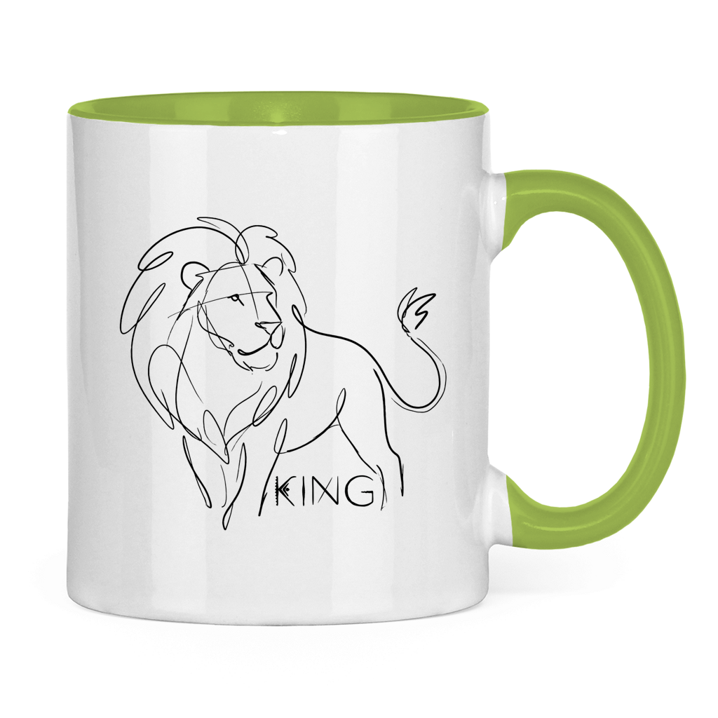Tasse zweifarbig "The King Lion" (Line Art)