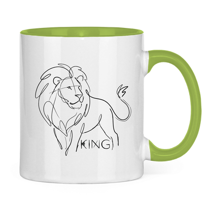Tasse zweifarbig "The King Lion" (Line Art)