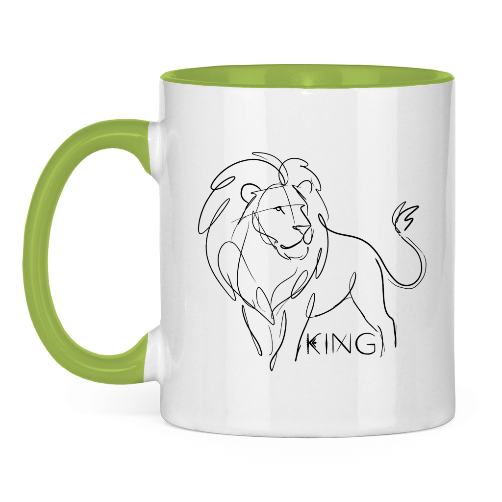 Tasse zweifarbig "The King Lion" (Line Art)