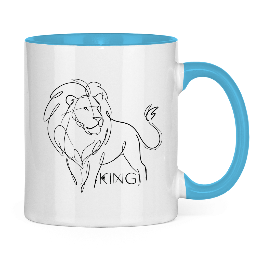 Tasse zweifarbig "The King Lion" (Line Art)
