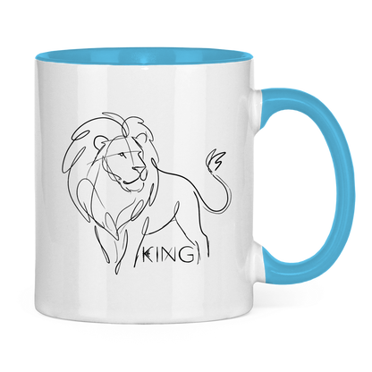 Tasse zweifarbig "The King Lion" (Line Art)