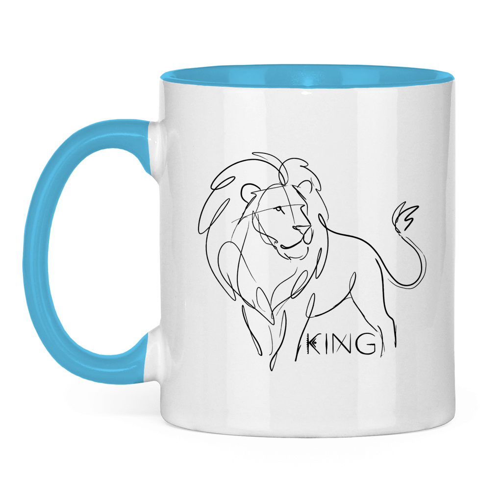 Tasse zweifarbig "The King Lion" (Line Art)