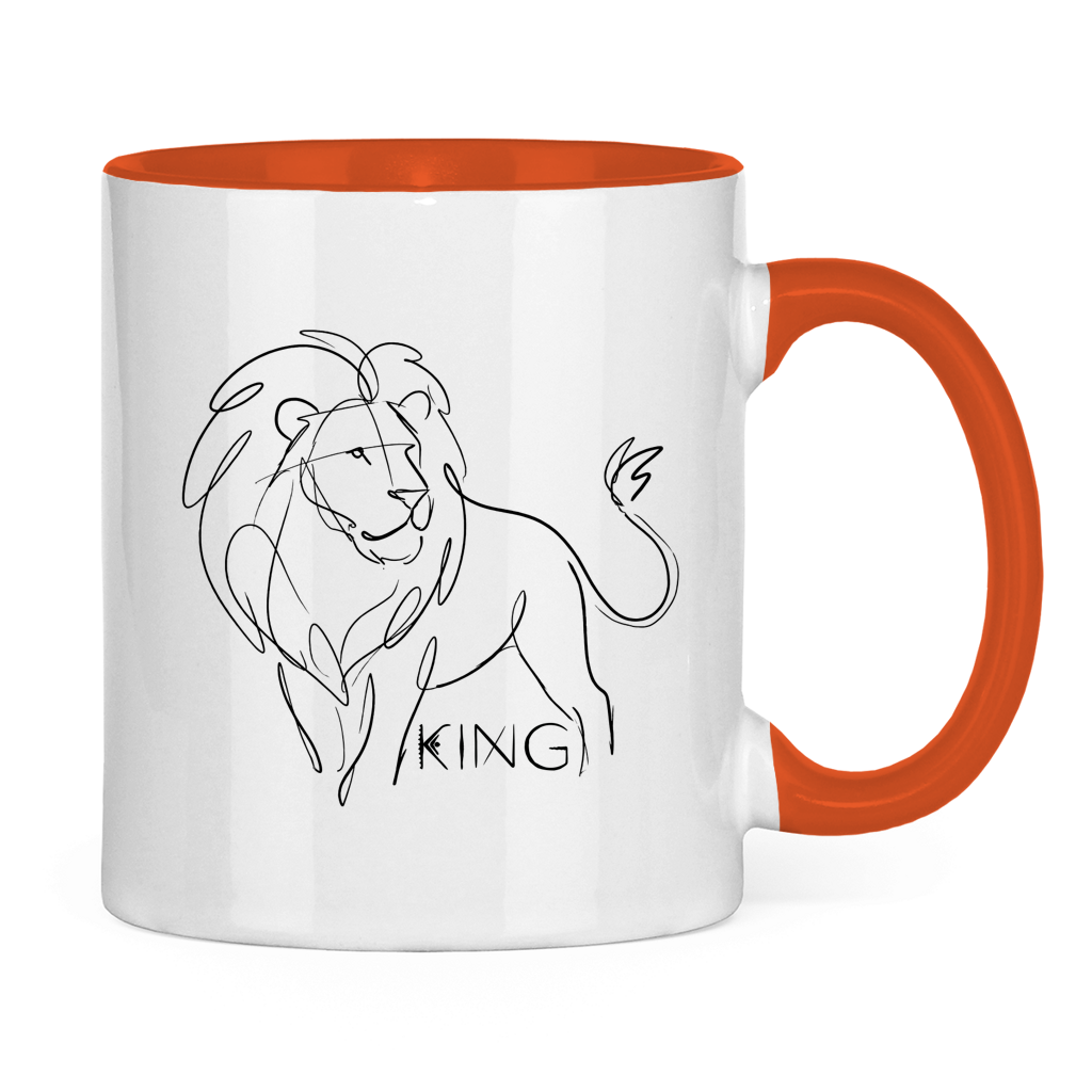 Tasse zweifarbig "The King Lion" (Line Art)