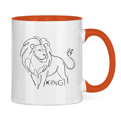 Tasse zweifarbig "The King Lion" (Line Art)