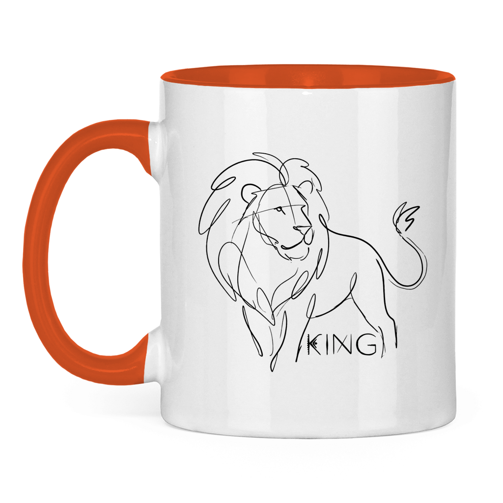 Tasse zweifarbig "The King Lion" (Line Art)