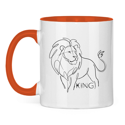 Tasse zweifarbig "The King Lion" (Line Art)