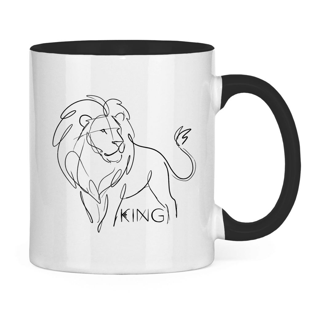 Tasse zweifarbig "The King Lion" (Line Art)