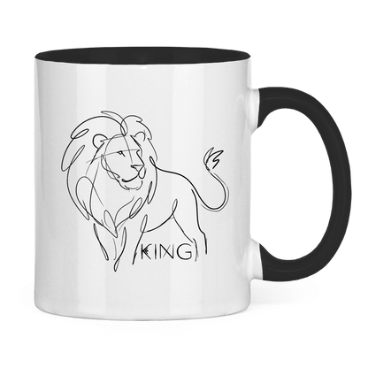 Tasse zweifarbig "The King Lion" (Line Art)