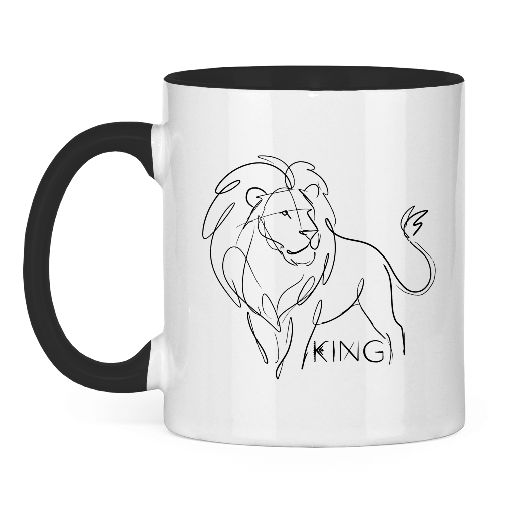 Tasse zweifarbig "The King Lion" (Line Art)