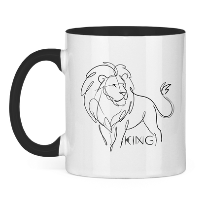 Tasse zweifarbig "The King Lion" (Line Art)