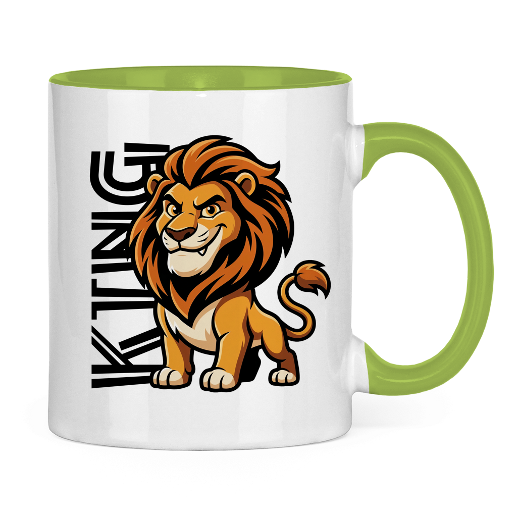 Tasse zweifarbig "The King Lion" (Cartoon Style)