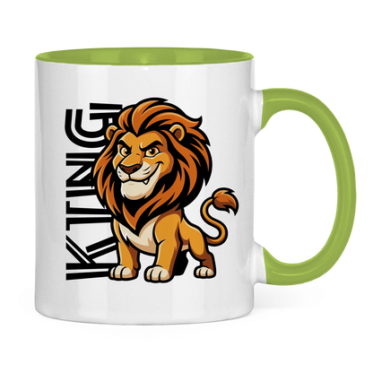 Tasse zweifarbig "The King Lion" (Cartoon Style)